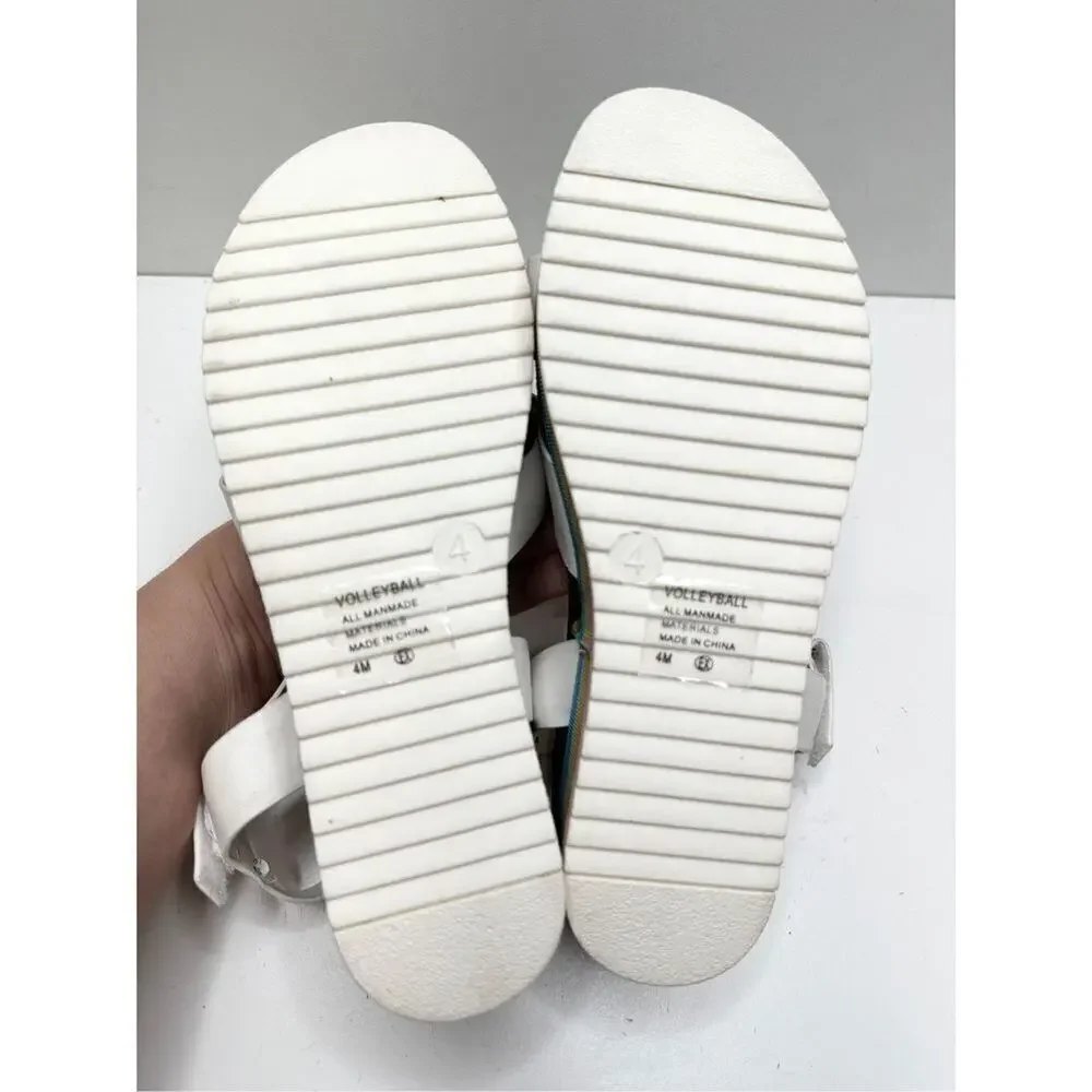 Jellypop Sandals Girls Size 4 White Multicolor Platform‎ Open Toe